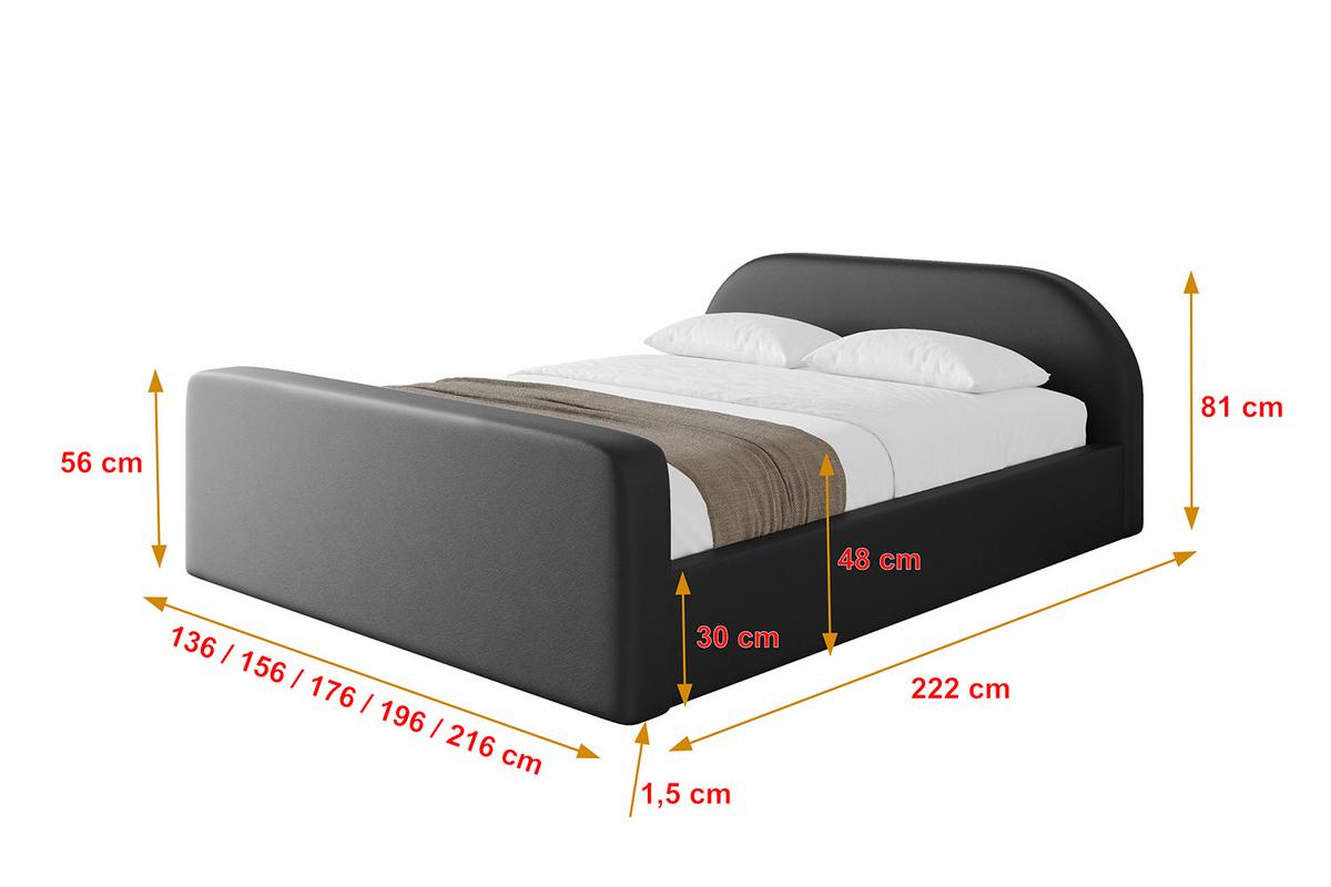 POLSTERBETT mit Bettkasten, Fußteil und Lattenrost, Boxbett mit Matratze H3/H4 - TIVON-Z-V1 180x200 Schwarz Kunstleder - Schwarz Hochglanz, Holzwerkstoff/Textil (180/200cm) - ALTDECOR