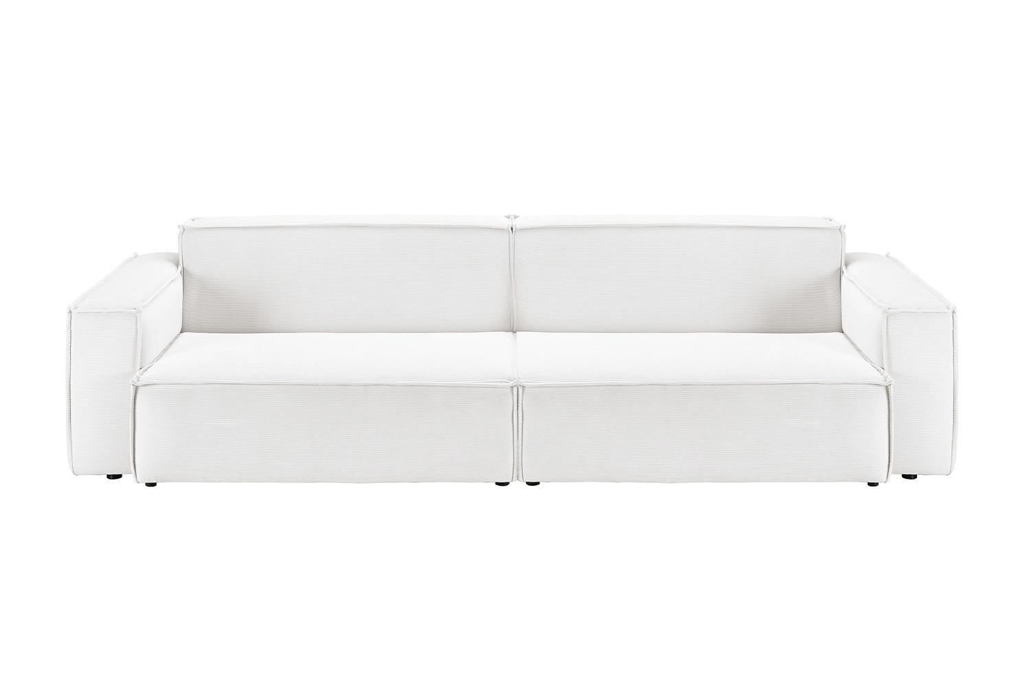SOFA SAMU Weiß Cord - Schwarz/Weiß, Textil (236/72/106cm) - KAWOLA