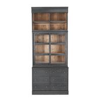 BÜCHERREGAL aus Massivkiefer H240 cm - AMSTERDAM - Schwarz, Holzwerkstoff (42/240/42cm) - Signature