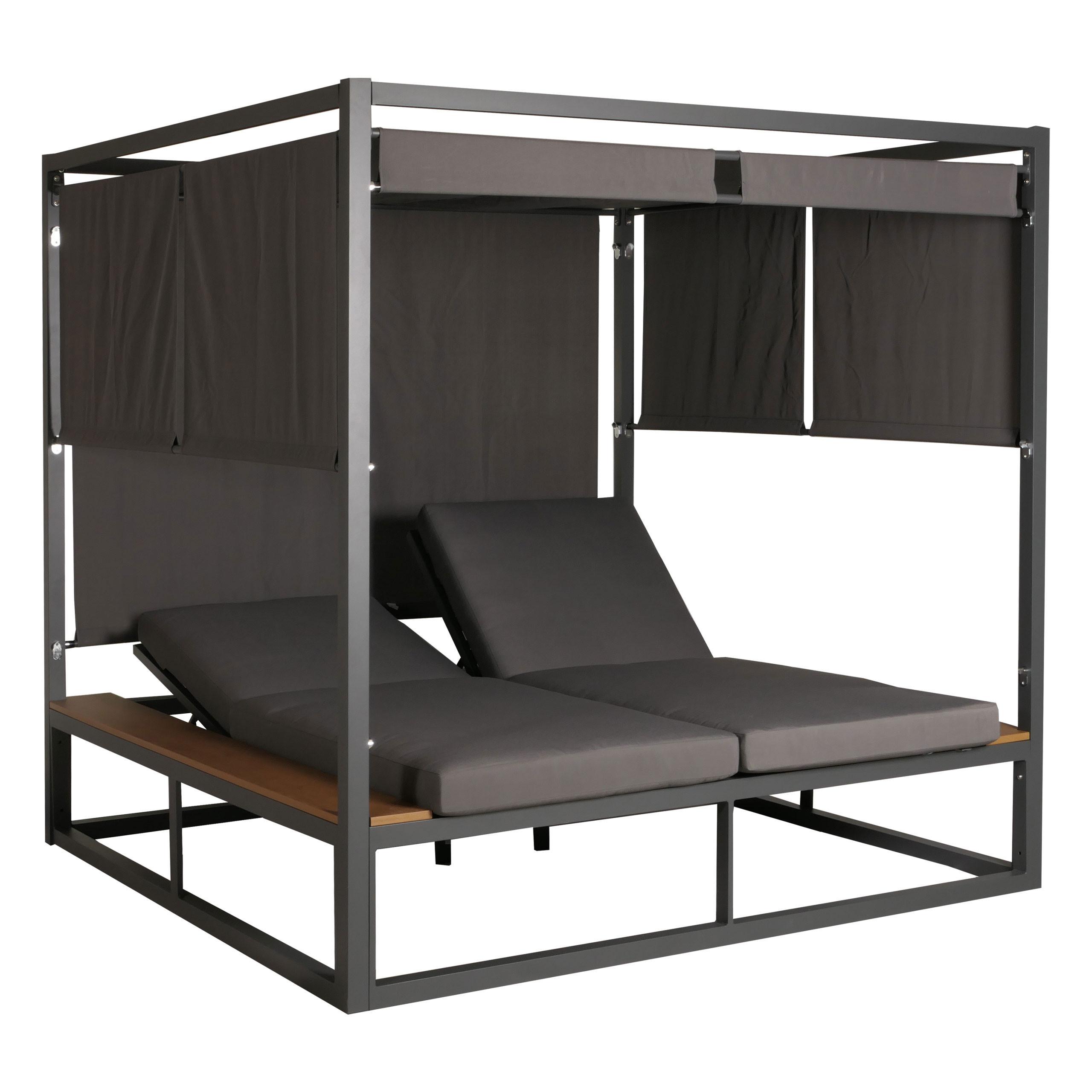 LOUNGE-GARTENLIEGE Anthrazit - Anthrazit, Textil (200/200/200cm) - MCW