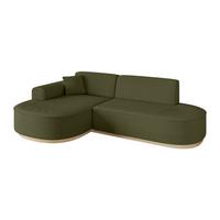 ECKSOFA Ottomane Links MARI-L1-v1 - 243x171x83 cm Grün Bouclé - Grün, Holzwerkstoff/Textil (243/171cm) - ALTDECOR