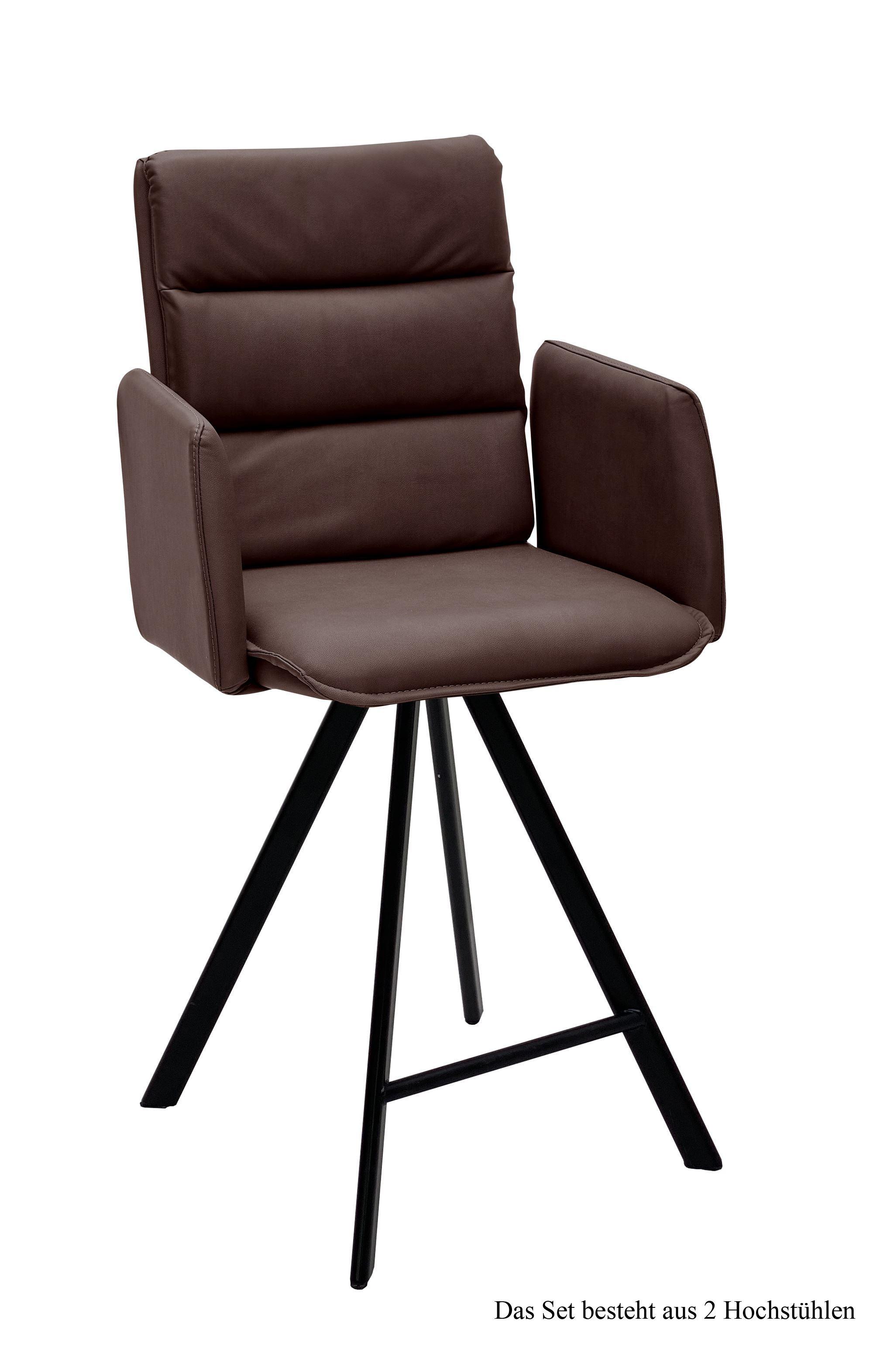 THEKENSTUHL (2er-Set) Delicia 52x109x60 Schwarz/Braun - Schwarz/Braun, Kunststoff (60/109/52cm) - 58aufmkessel