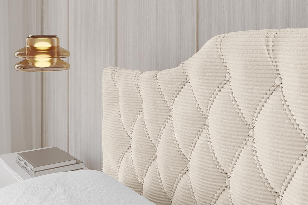 POLSTERBETT mit Bettkasten und Lattenrost, Bett mit Matratze H3/H4 - FALIO-V1 120x200 Beige - Creme, Holzwerkstoff/Textil (120/200cm) - ALTDECOR