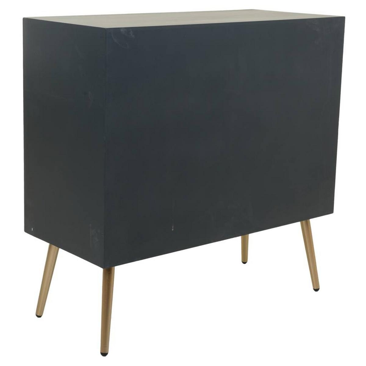 KOMMODE aus Holz und Metall, Schwarz 80x37x78 - Grau, Holzwerkstoff (80/37/78cm) - Wanderlust