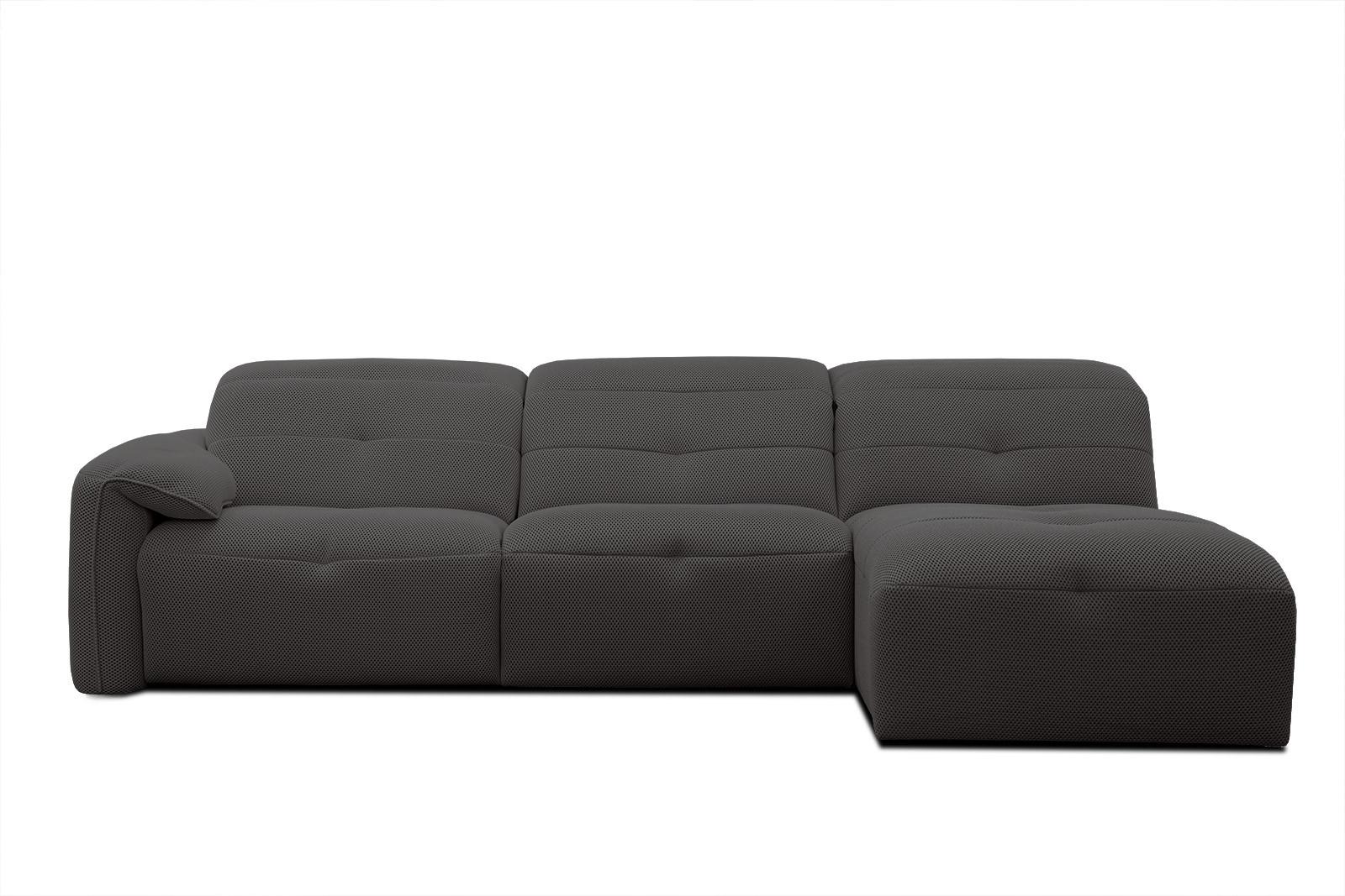 ECKSOFA TRENTO 4-Sitzer, dunkelgrau - Dunkelgrau/Schwarz, Holzwerkstoff/Kunststoff (262/165cm) - Wozimo