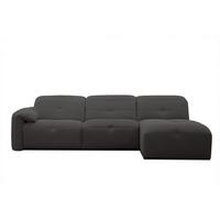 ECKSOFA TRENTO 4-Sitzer, dunkelgrau - Dunkelgrau/Schwarz, Holzwerkstoff/Kunststoff (262/165cm) - Wozimo