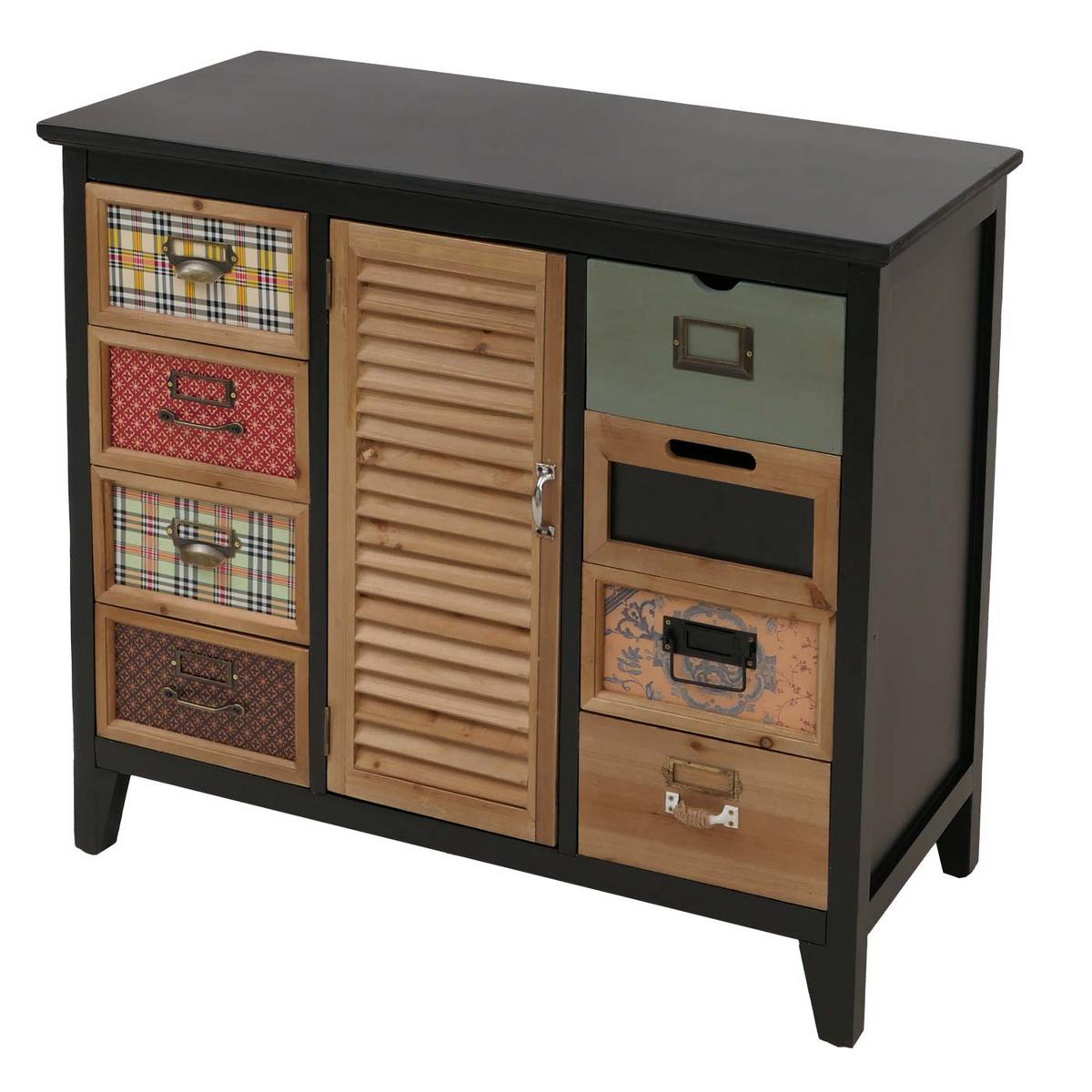 APOTHEKERKOMMODE Schwarz - Schwarz, Holz (91/80/40cm) - MCW