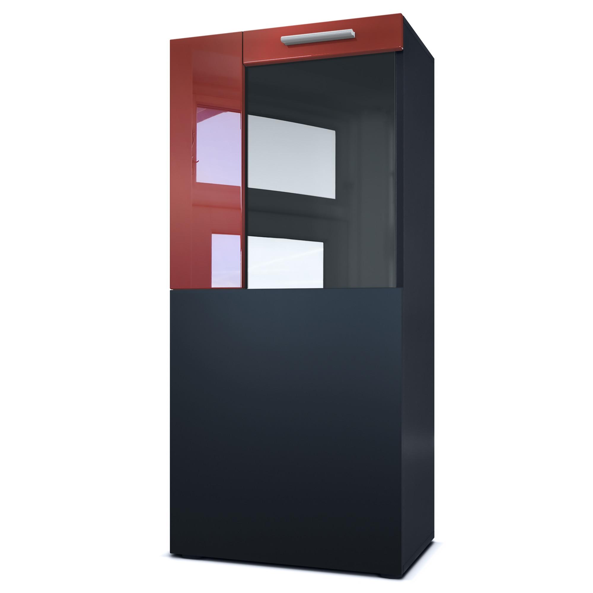 VITRINE Movie Absetzungen in Bordeaux Hochglanz - Bordeaux, Holzwerkstoff (50.5/111/32.5cm) - Vladon