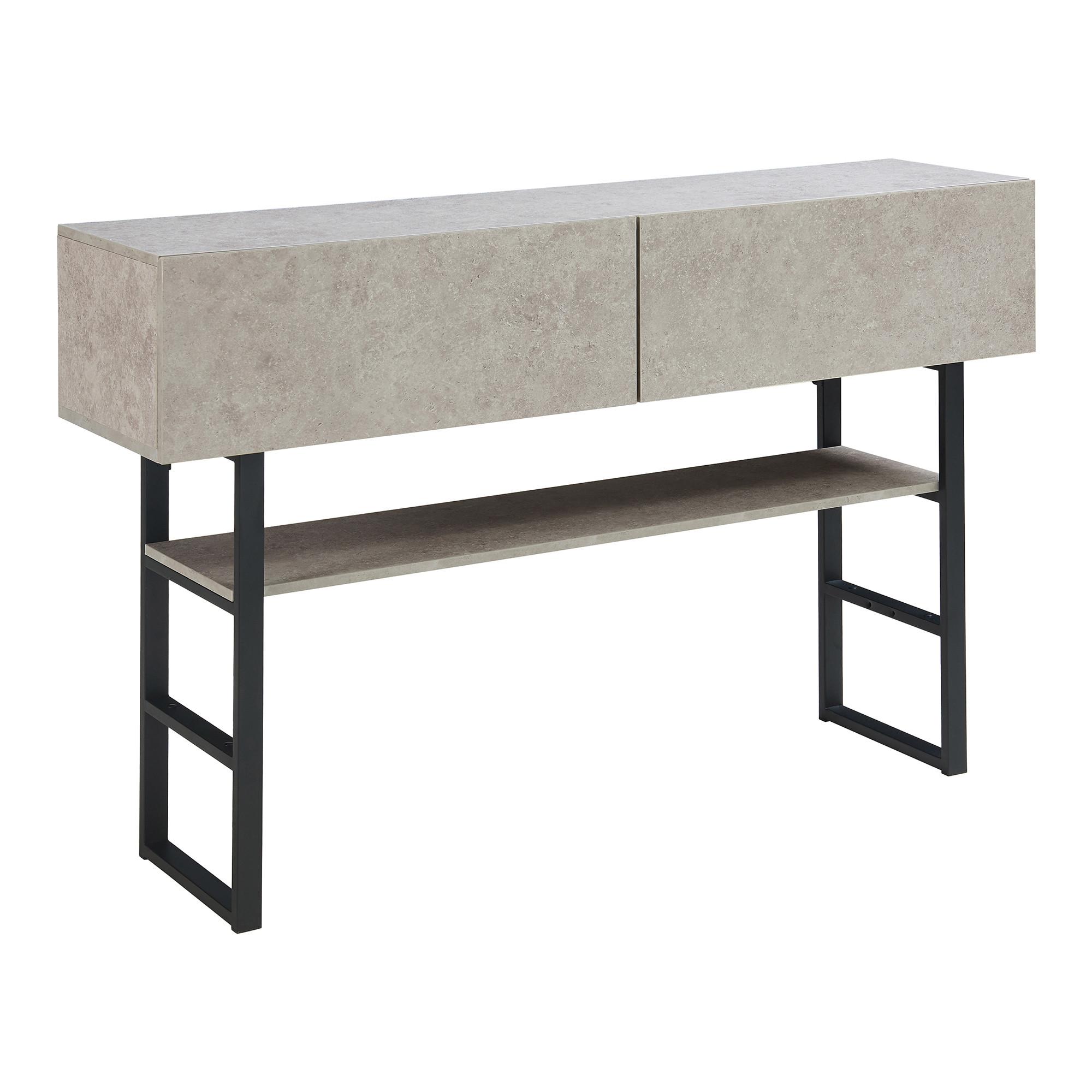 KONSOLENTISCH Varberg - Grau, Holzwerkstoff/Metall (30/120/75cm) - [en.casa]