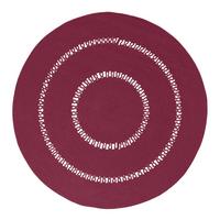 TEPPICH geflochten rund mit Häkel-Muster 150 cm - Weinrot, Textil (150/150cm) - Homescapes