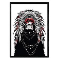 POSTER Chaman Dekorative Design A3 Schwarzer Rahmen - Schwarz, Papier (29.7/5/42cm) - Nacnic