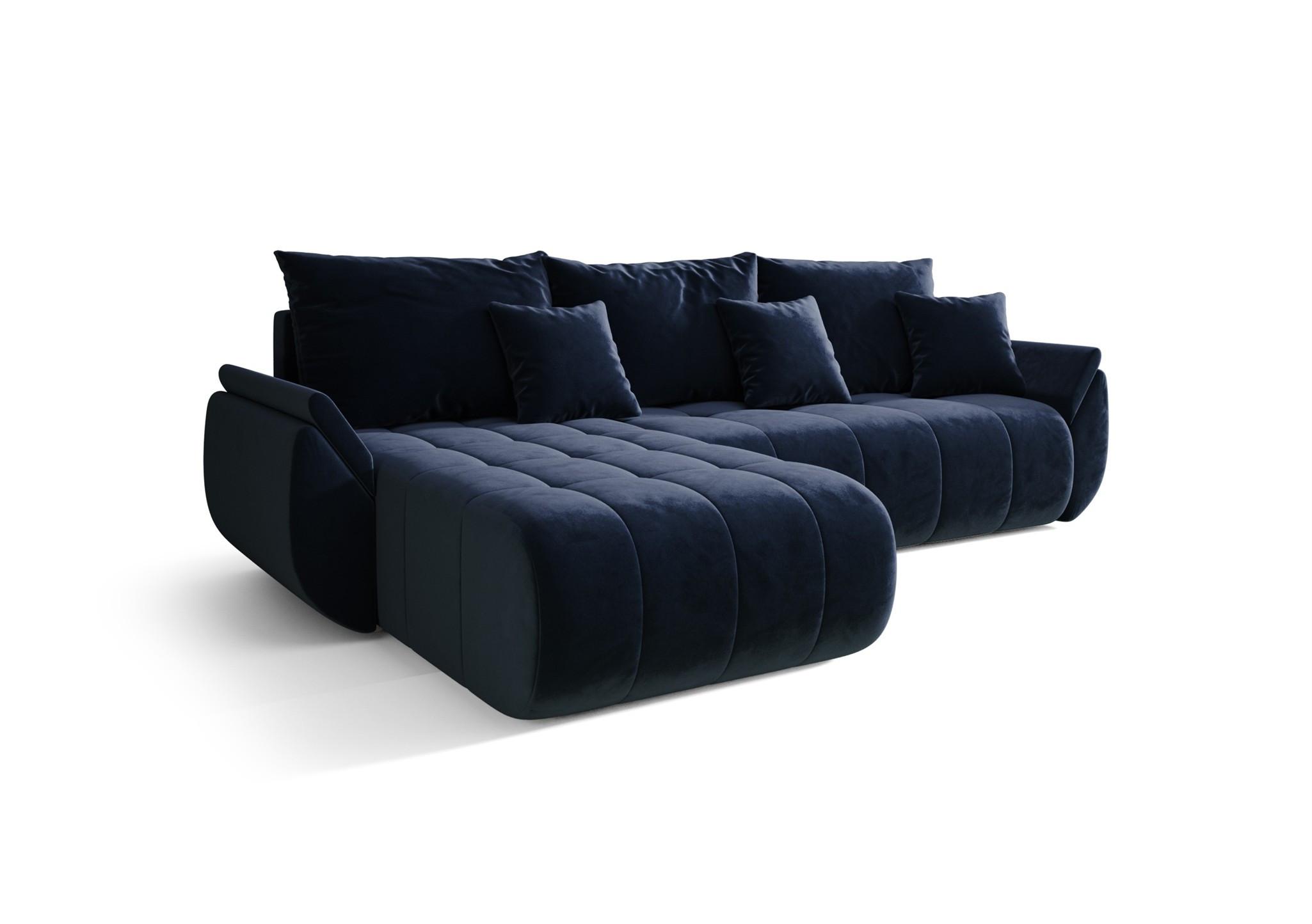 ECKSOFA Akita - Dunkelblau, Holzwerkstoff/Textil (280/185cm) - Fun Möbel