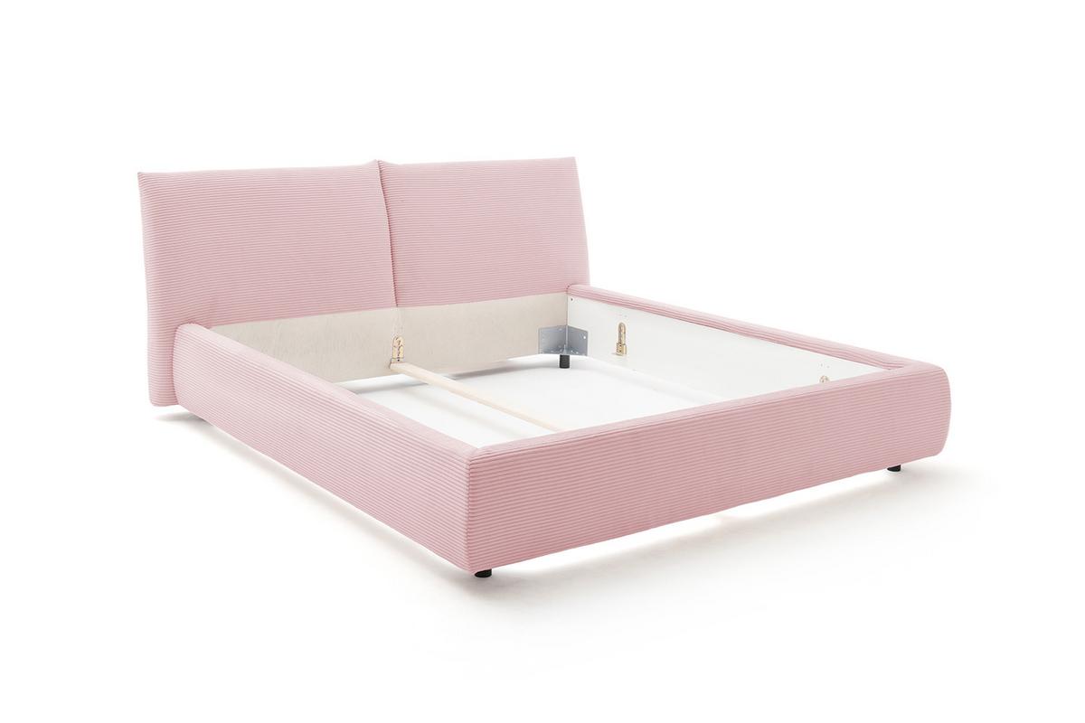 POLSTERBETT HENRY Pink Cord - Rosa, Textil (160/200cm) - KAWOLA