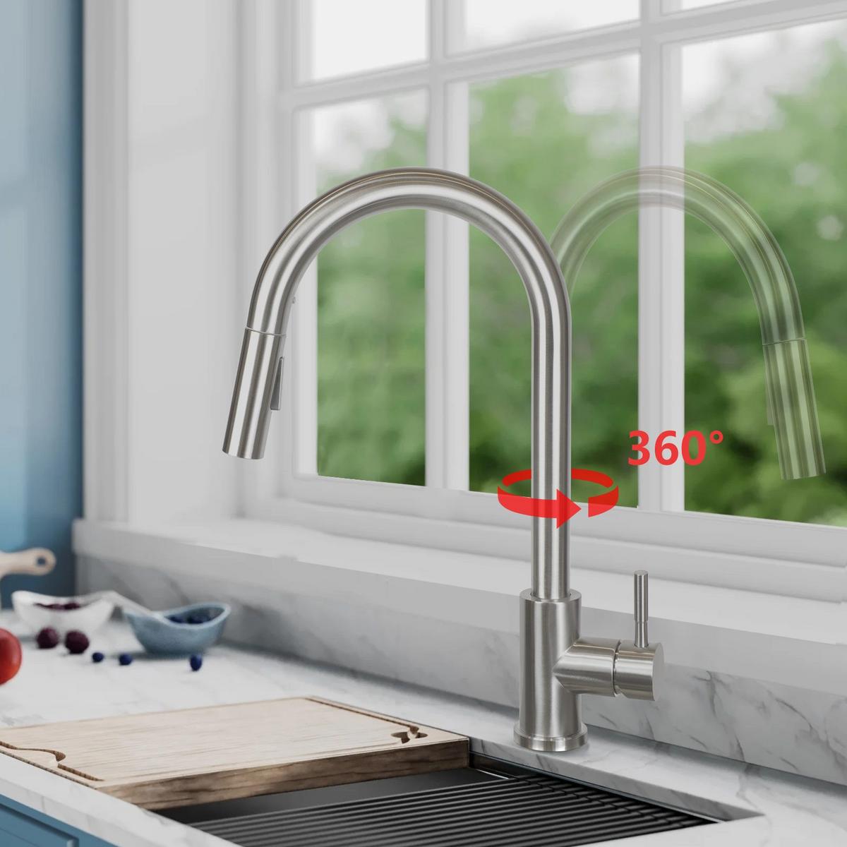 KÜCHENARMATUR GLAUBE 42/5/42 cm - Silberfarben, Metall (5/42/42cm) - Nettlife