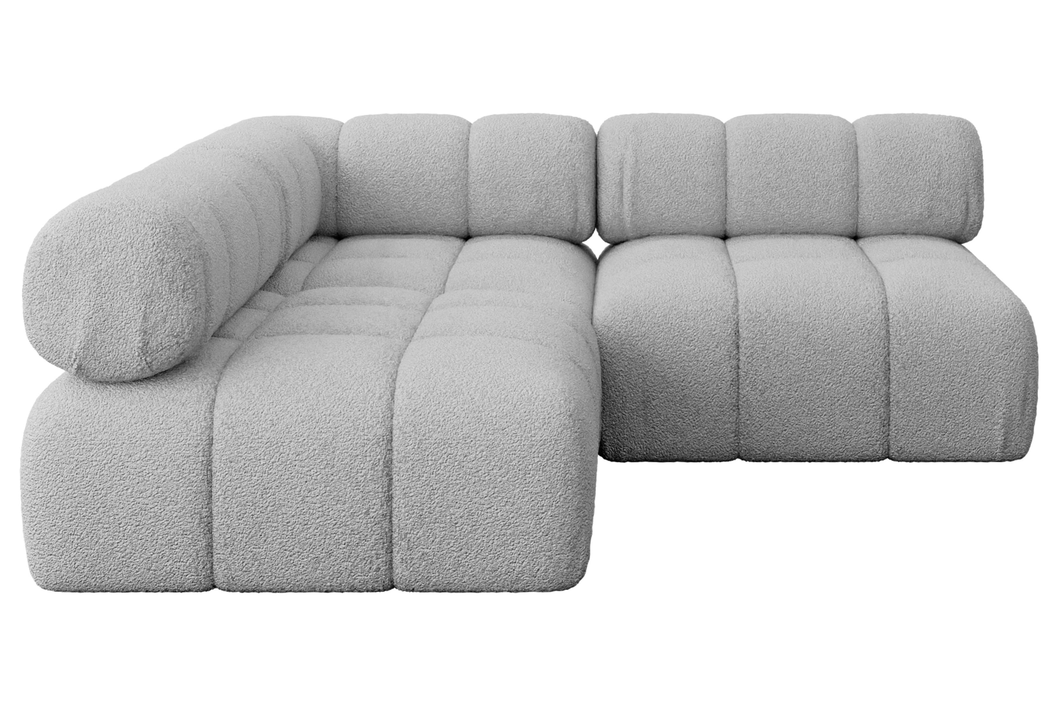ECKSOFA modulares Sofa Samaro-L1 - 190x190x70 cm Hellgrau Bouclé - Hellgrau, Holzwerkstoff/Textil (190/190cm) - ALTDECOR