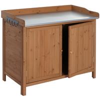 GARTENSCHRANK MIT ARBEITSPLATTE Braun - Braun, Holz (52/104/86cm) - MCW