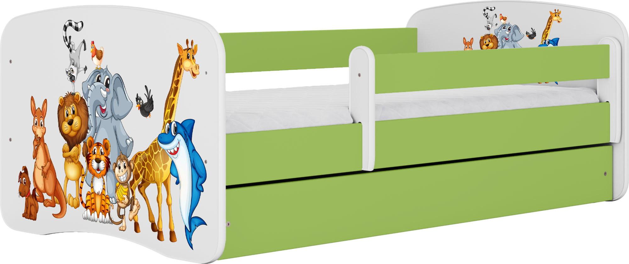 KINDERBETT Emily mit Schublade und Matratze, Grün 80x160 cm - Braun, Holzwerkstoff (160/80cm) - WFL GROUP