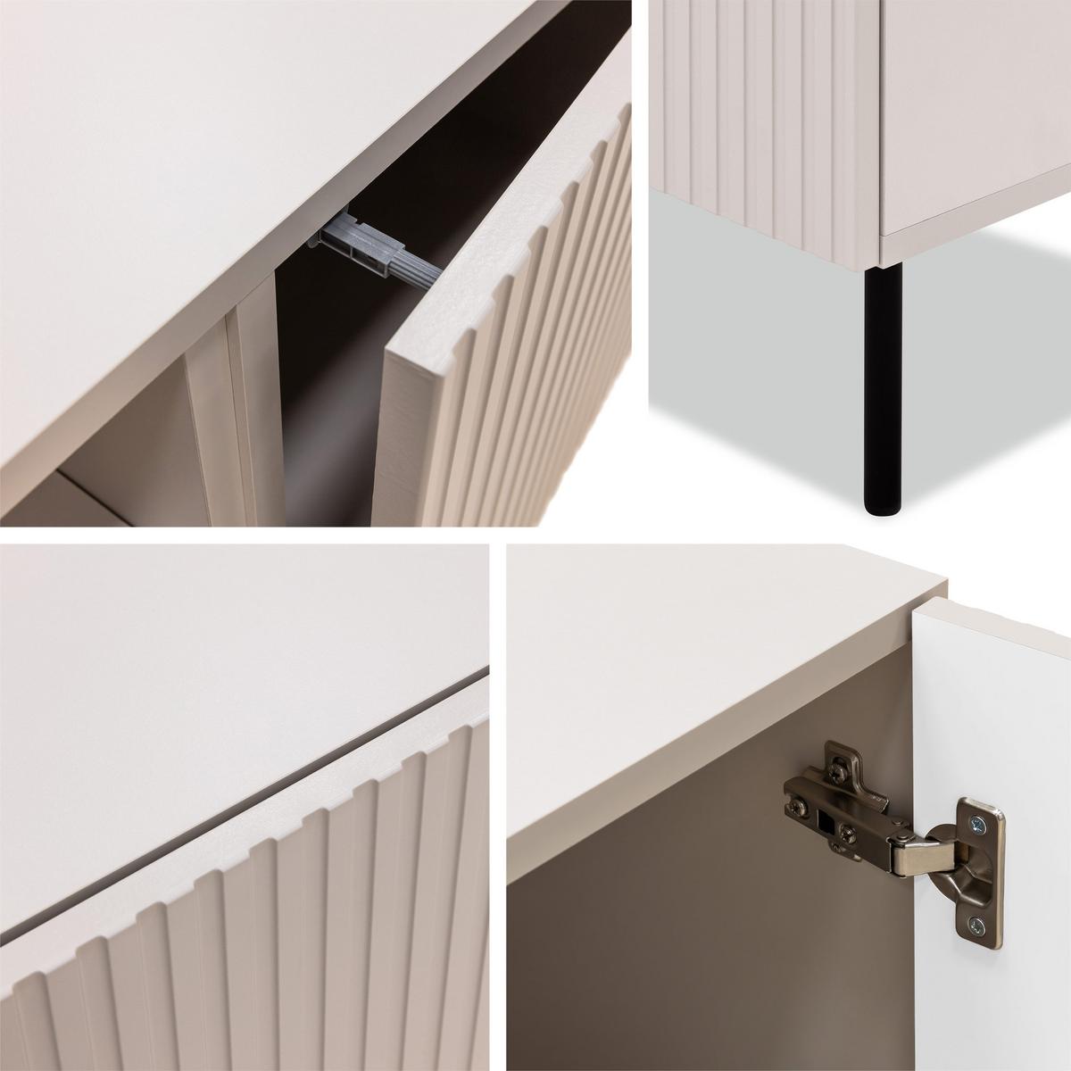 KLEIDERSCHRANK Aruba 4D 90 - Schwarz/Naturfarben, Holzwerkstoff (90/185/52cm) - MIRJAN24