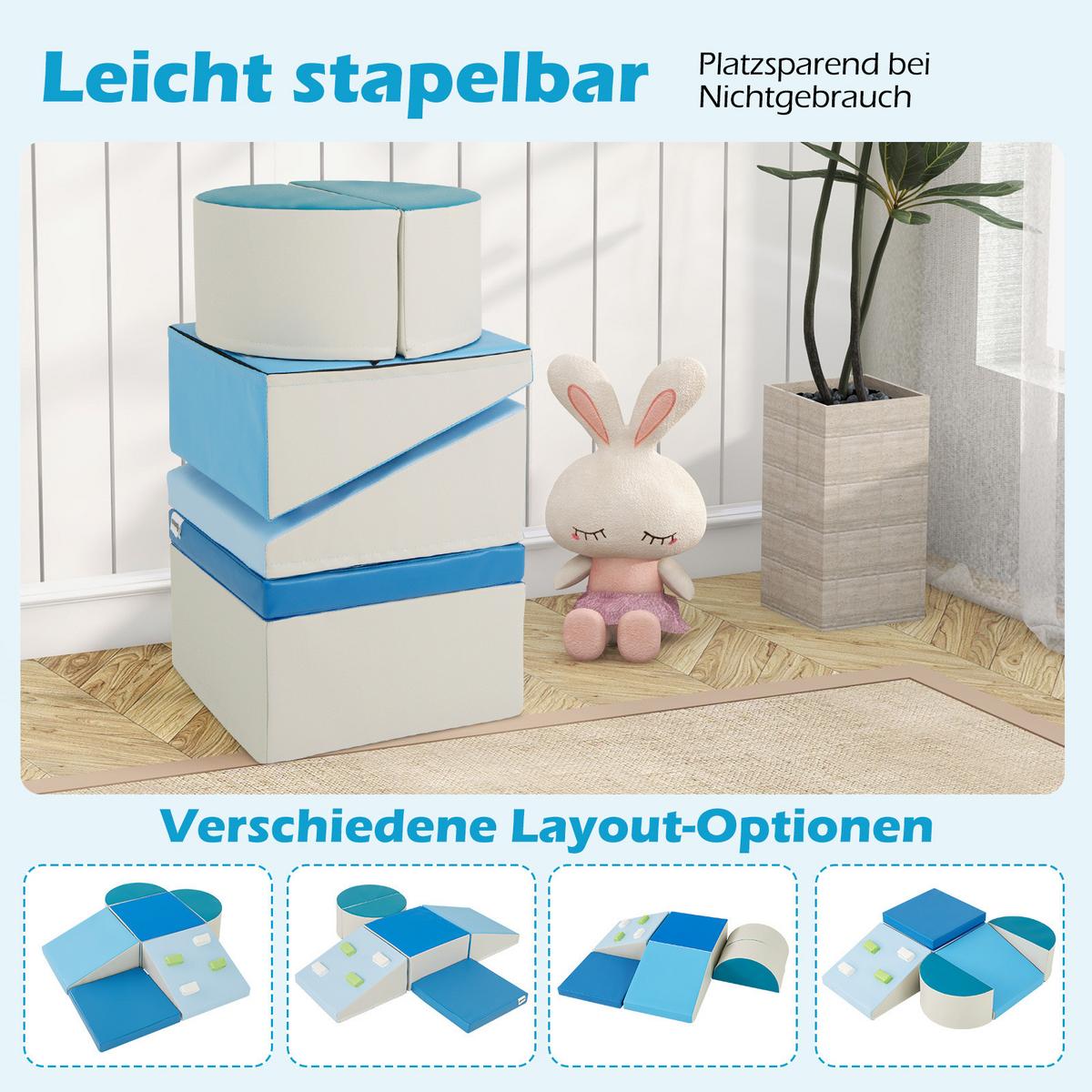 SOFTBAUSTEINE Blue (6-teilig) - Blau, Kunststoff (40/20/40cm) - COSTWAY