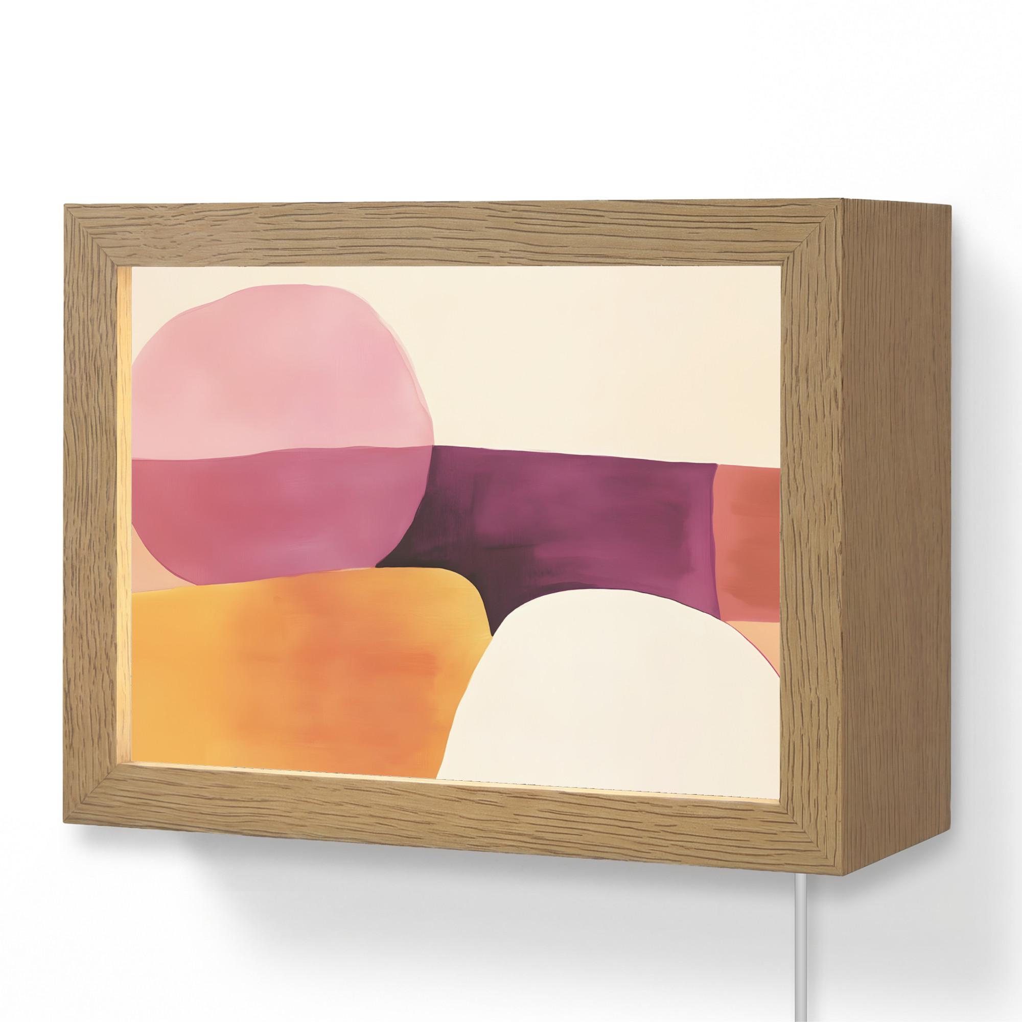 WANDLEUCHTE Formen - Abstrakt - Farbenfroh 20x15 cm - Rosa, Holzwerkstoff (20/15/8cm) - OnlyWow