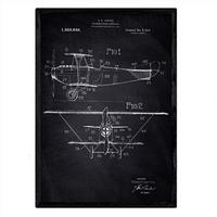 POSTER Aufklärungsflugzeug Patent A3 Rahmenlos - Schwarz, Papier (29.7/5/42cm) - Nacnic