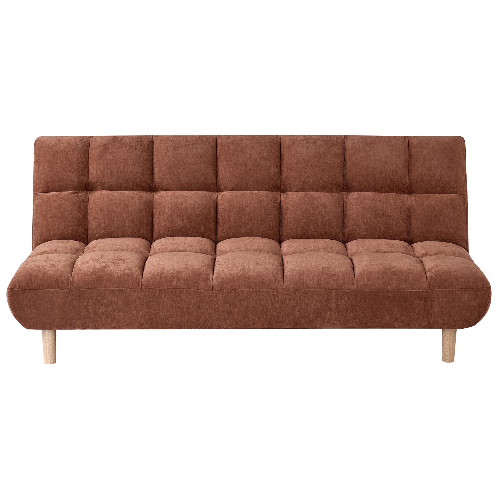 SCHLAFSOFA 2-Sitzer Stoff Goldbraun Risor - Goldfarben/Braun, Textil (190/83/90cm) - Beliani