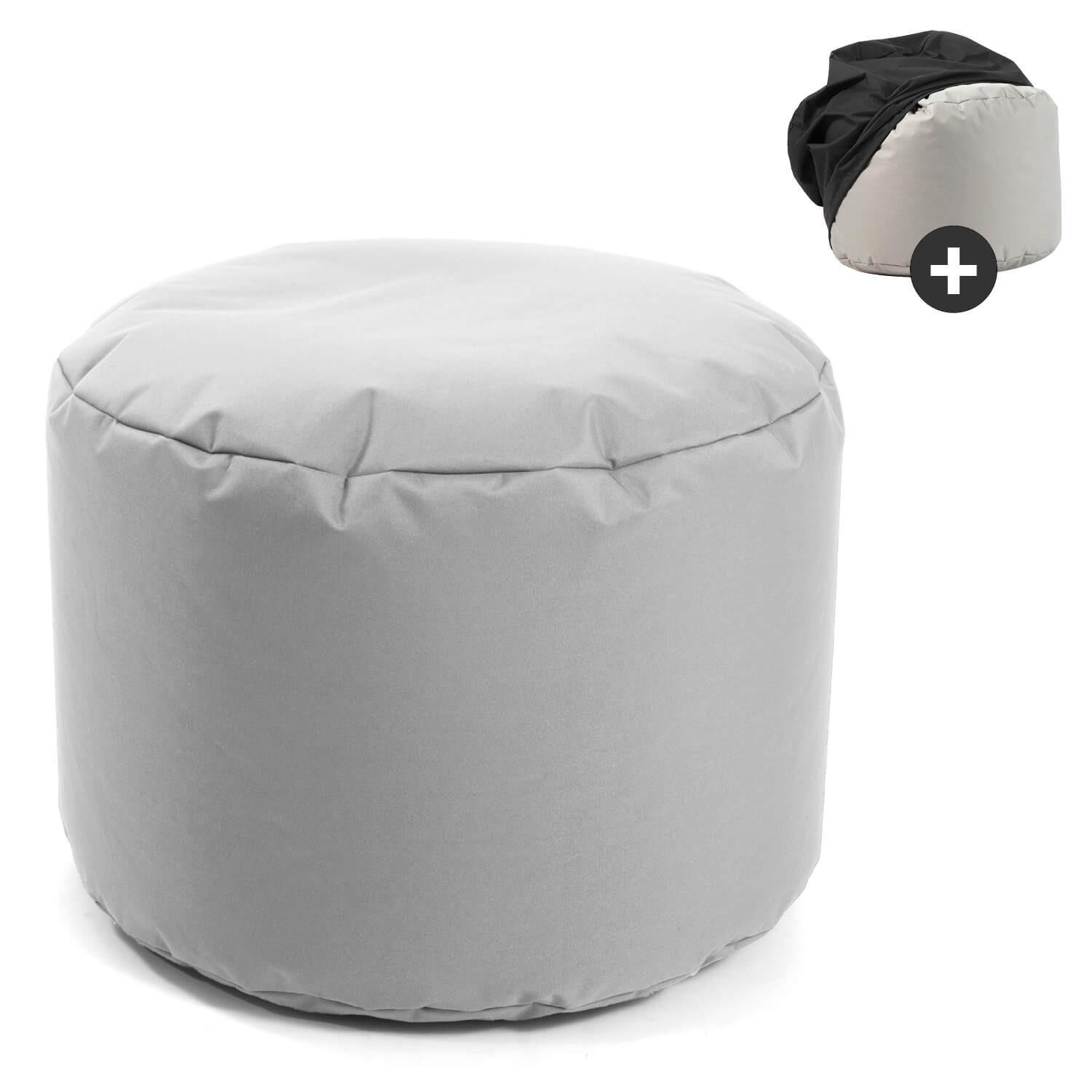 POUF mit Schutzhülle Der Ruhepouf - Grau, Textil (60/40/60cm) - Mokebo