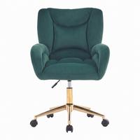 BÜROSTUHL Samt Höhenverstellbar Goldene Beine - Grün, Textil (64/92.5/62cm) - Urban Meuble