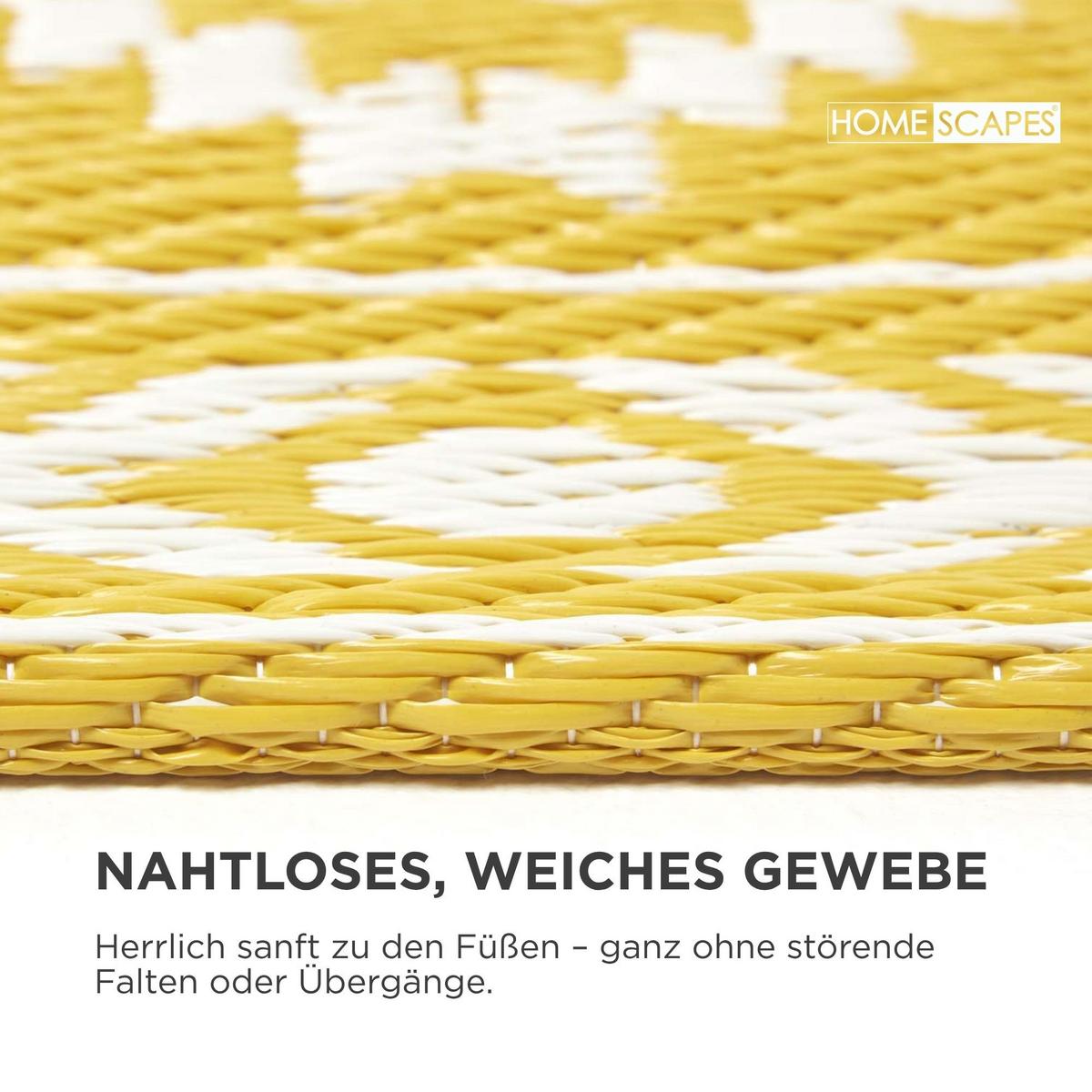 OUTDOORTEPPICH-LÄUFER Anna, Ethno-Muster 75/200 cm - Gelb, Kunststoff (75/200cm) - Homescapes