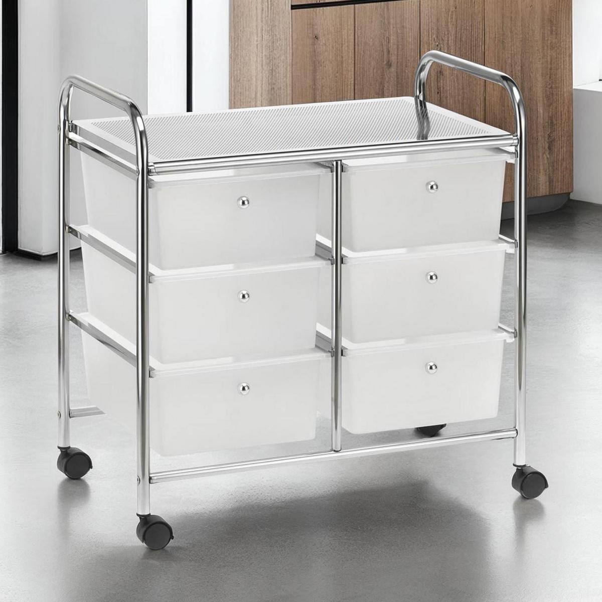 BADROLLWAGEN GINA transparent - Transparent, Kunststoff/Metall (64/65/39cm) - IDIMEX
