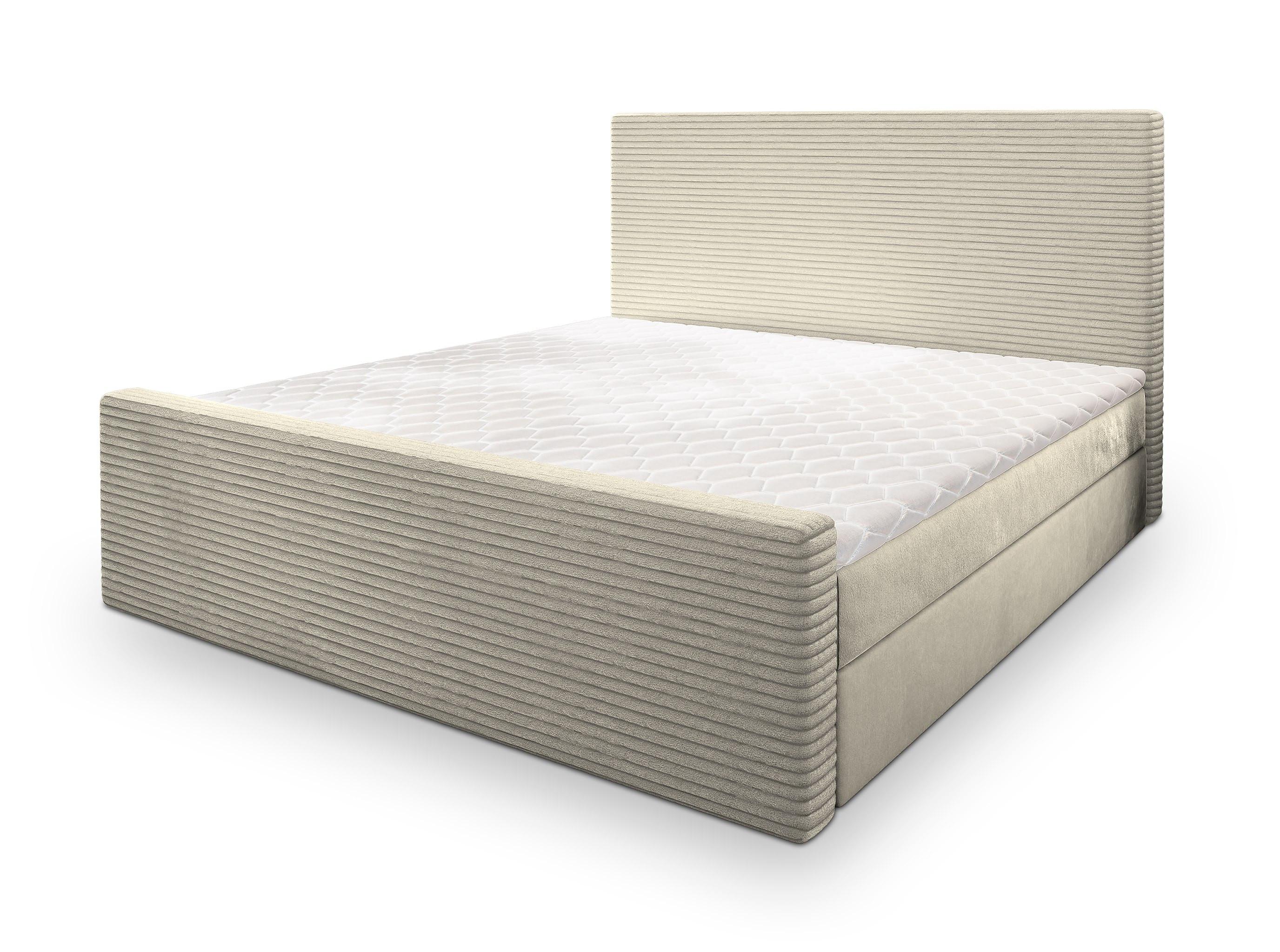 BOXBETT ALORIA 160x200 cm mit Matratze und Topper - Creme - Creme, Holz (160/200cm) - MASSENO