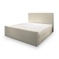 BOXBETT ALORIA 180x200 cm mit Matratze und Topper - Creme - Creme, Holz (180/200cm) - MASSENO
