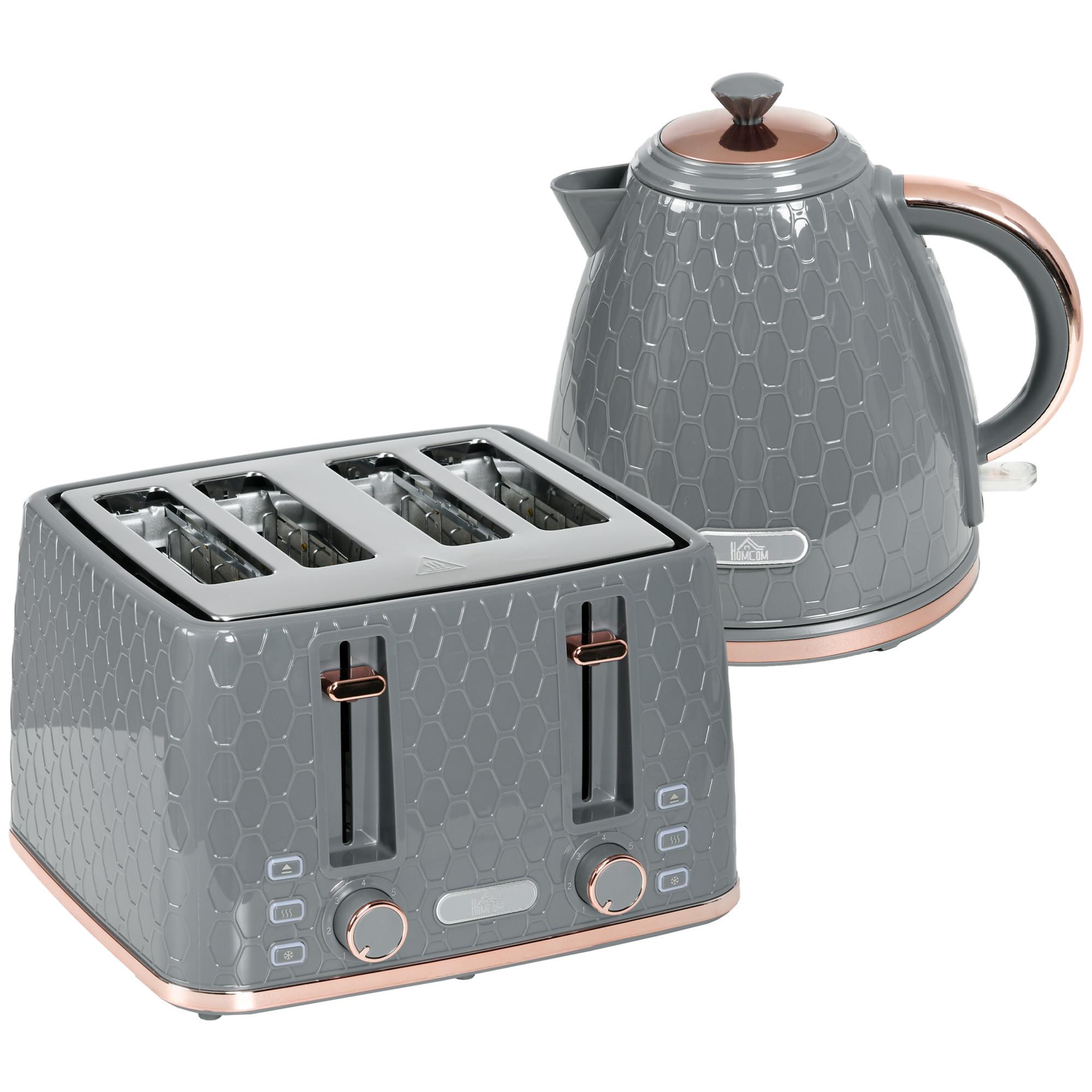 KOCHER-TOASTER-SET 2er Set Kunststoff Stahl Grau - Grau, Kunststoff (19.5/23.4/24.2cm) - HOMCOM