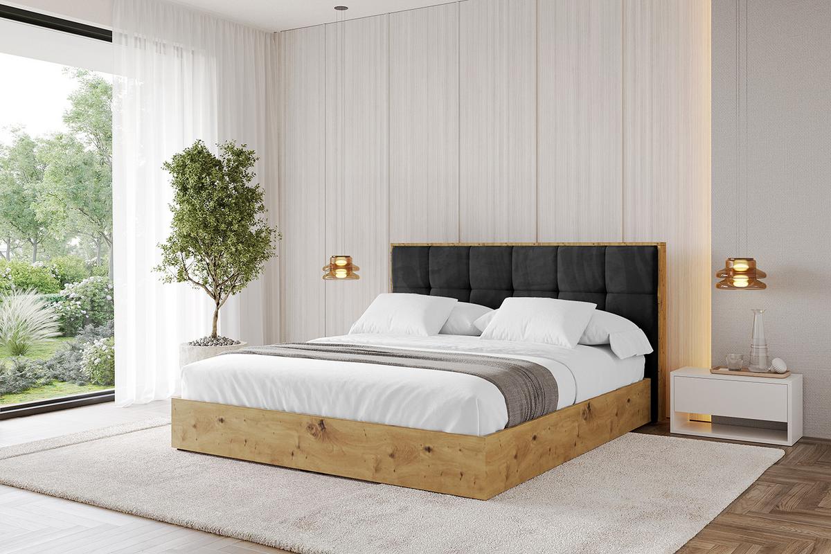 POLSTERBETT mit Bettkasten und Lattenrost, Boxbett ohne Matratze - ENZO7 160x200 - Schwarz, Holzwerkstoff/Textil (160/200cm) - ALTDECOR