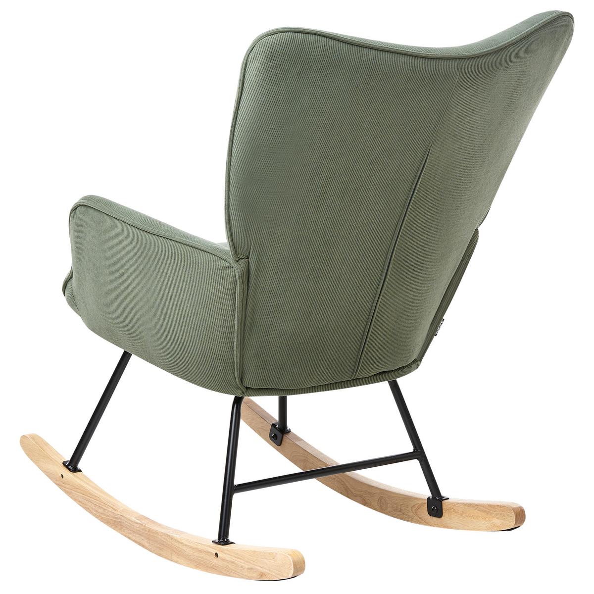 SCHAUKELSESSEL Cord Dunkelgrün Arset - Olivgrün, Textil (71/104/83cm) - Beliani