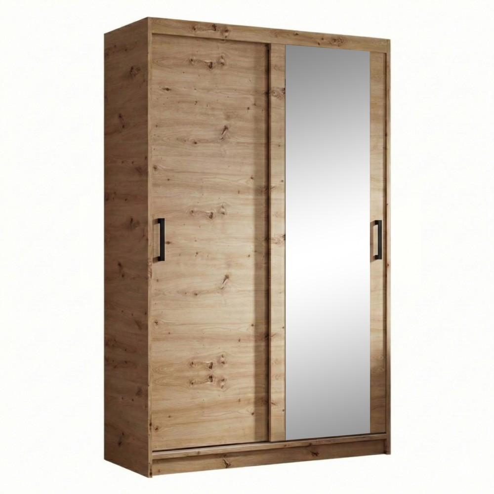 SCHWEBETÜRENSCHRANK Hela mit 2 Türen. 100 cm, eiche Artisan - Eiche Artisan, Holzwerkstoff (100/205/60cm) - Beautysofa