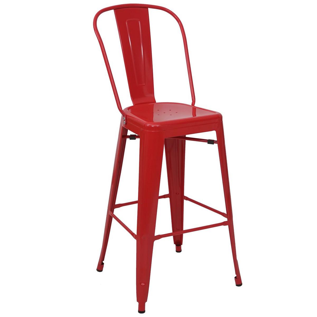 BARHOCKER METALL Rot 4er-Set - Rot, Metall (50/117/45cm) - MCW