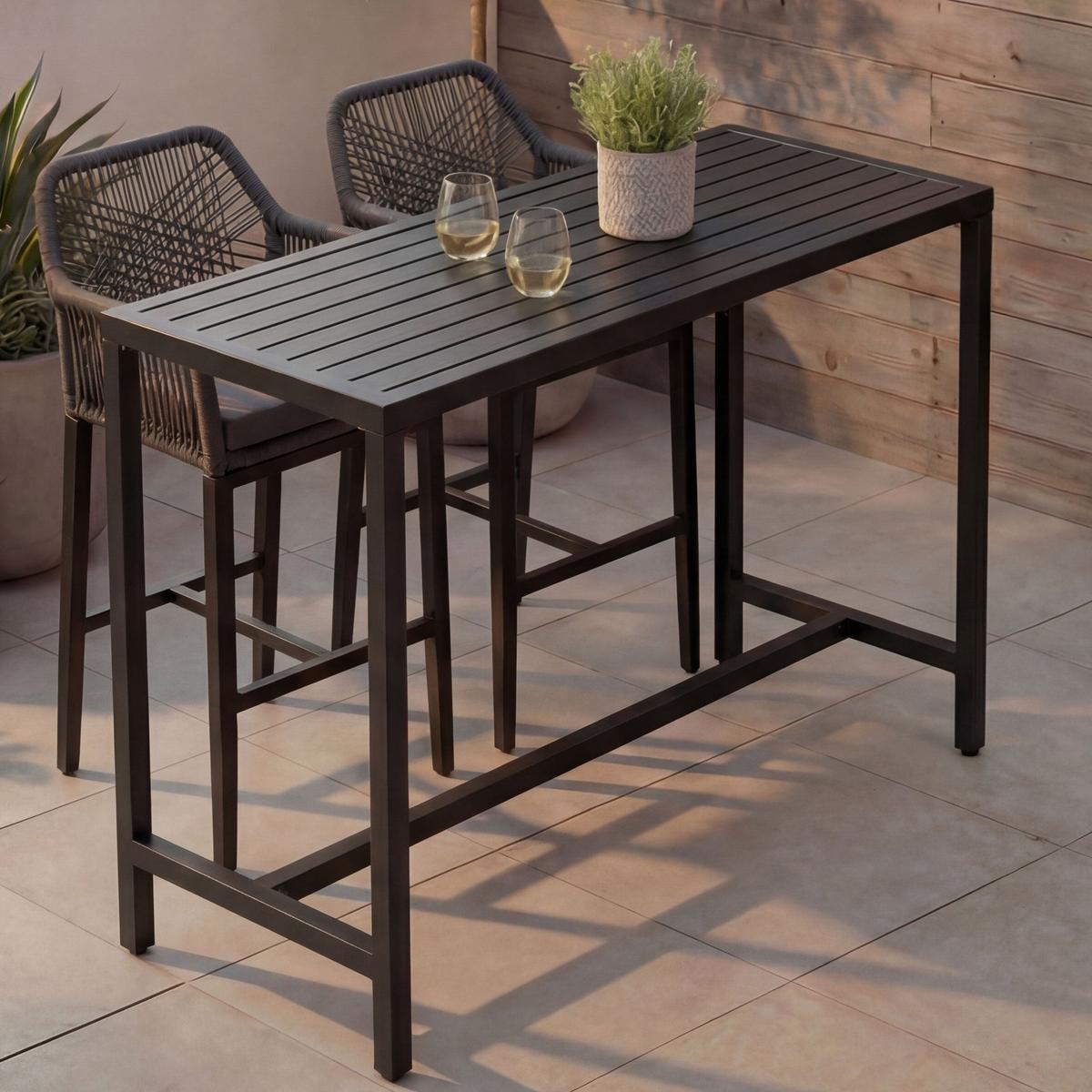 STEHTISCH eckig Grau - Grau, Metall (65/130/105cm) - MCW