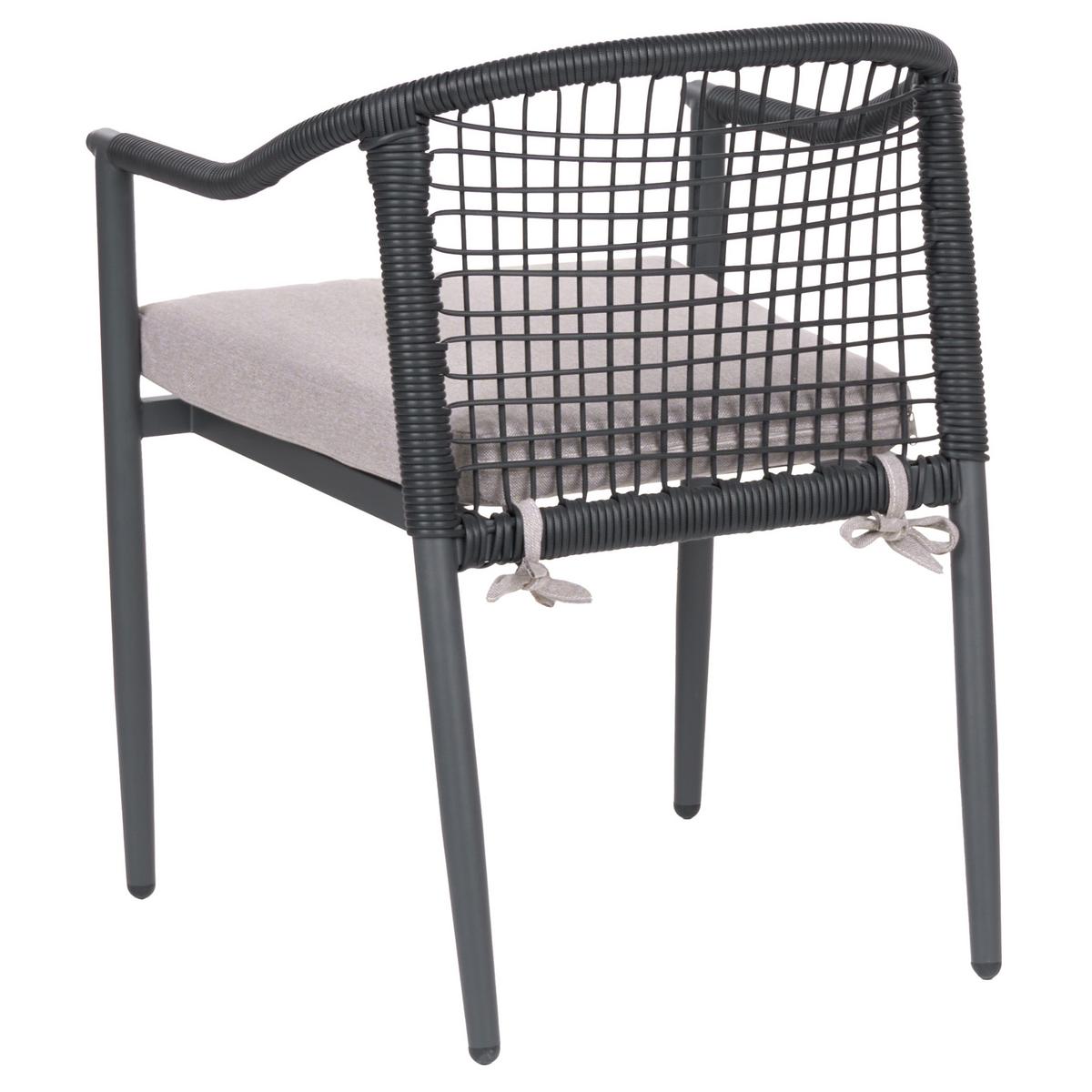 STUHL 4er-Set und Sitzkissen Metall Schwarz Ozzero - Schwarz, Metall (55/76/60cm) - Beliani