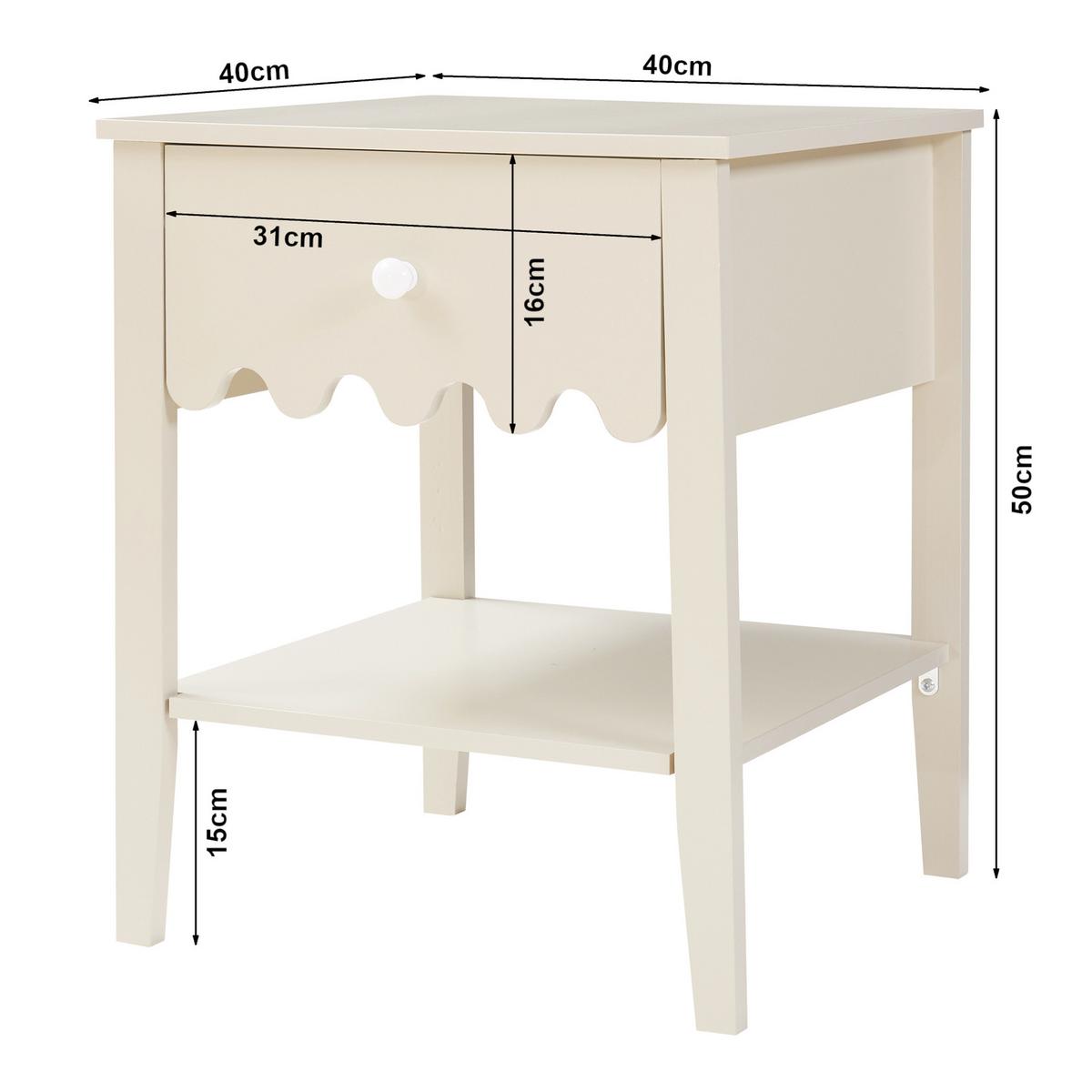 NACHTTISCH Luspoo I. - Creme, Holzwerkstoff (40/50/40cm) - [en.casa]