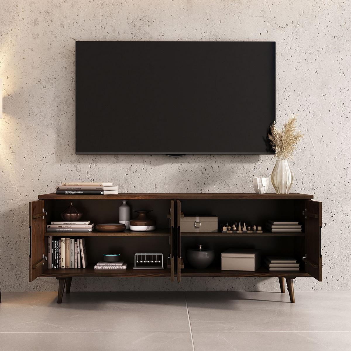 LOWBOARD TIVOLI nussbaum - Nussbaumfarben, Holz (153/61/45cm) - IDIMEX