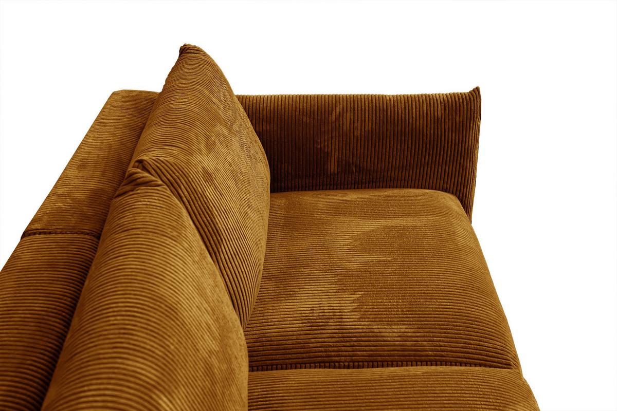 SOFA TAUER 3-Sitzer, honig - Dunkelgelb/Schwarz, Holzwerkstoff/Kunststoff (112/84/206cm) - Wozimo