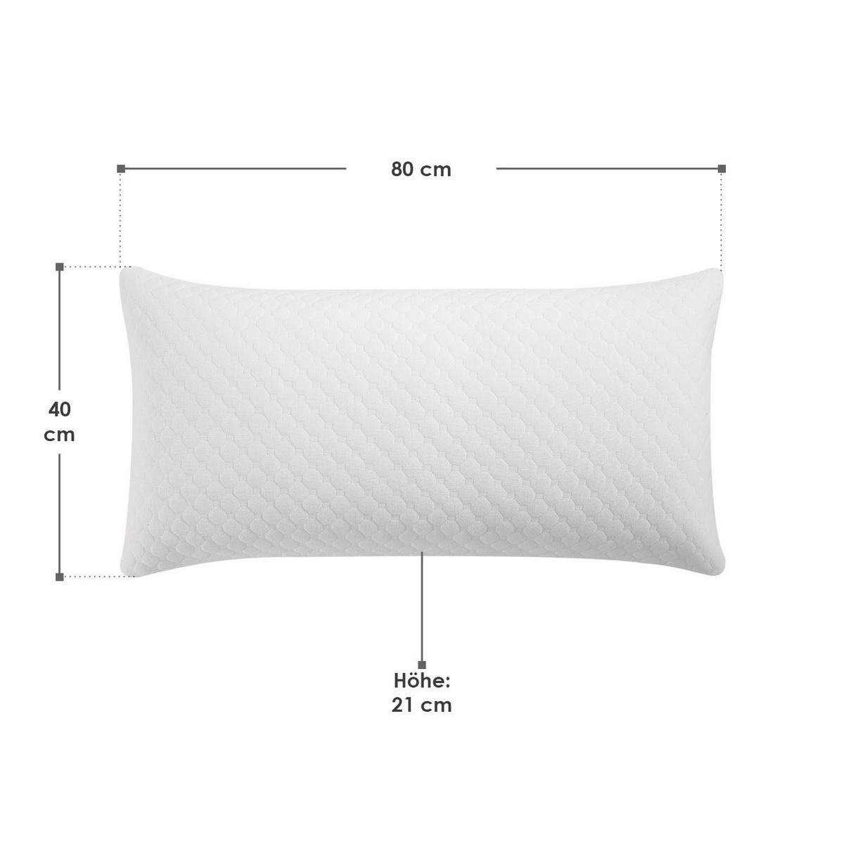 KOPFKISSEN 80x40 cm (2er-Set) - Weiß, Textil (40/80cm) - Juskys