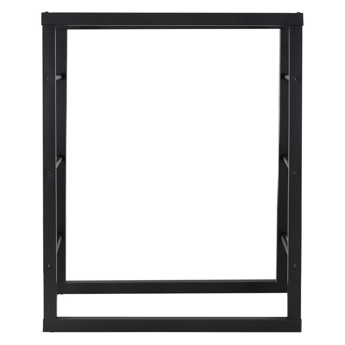 KAMINHOLZREGAL - Schwarz, Metall (25/100/80cm) - ML-DESIGN