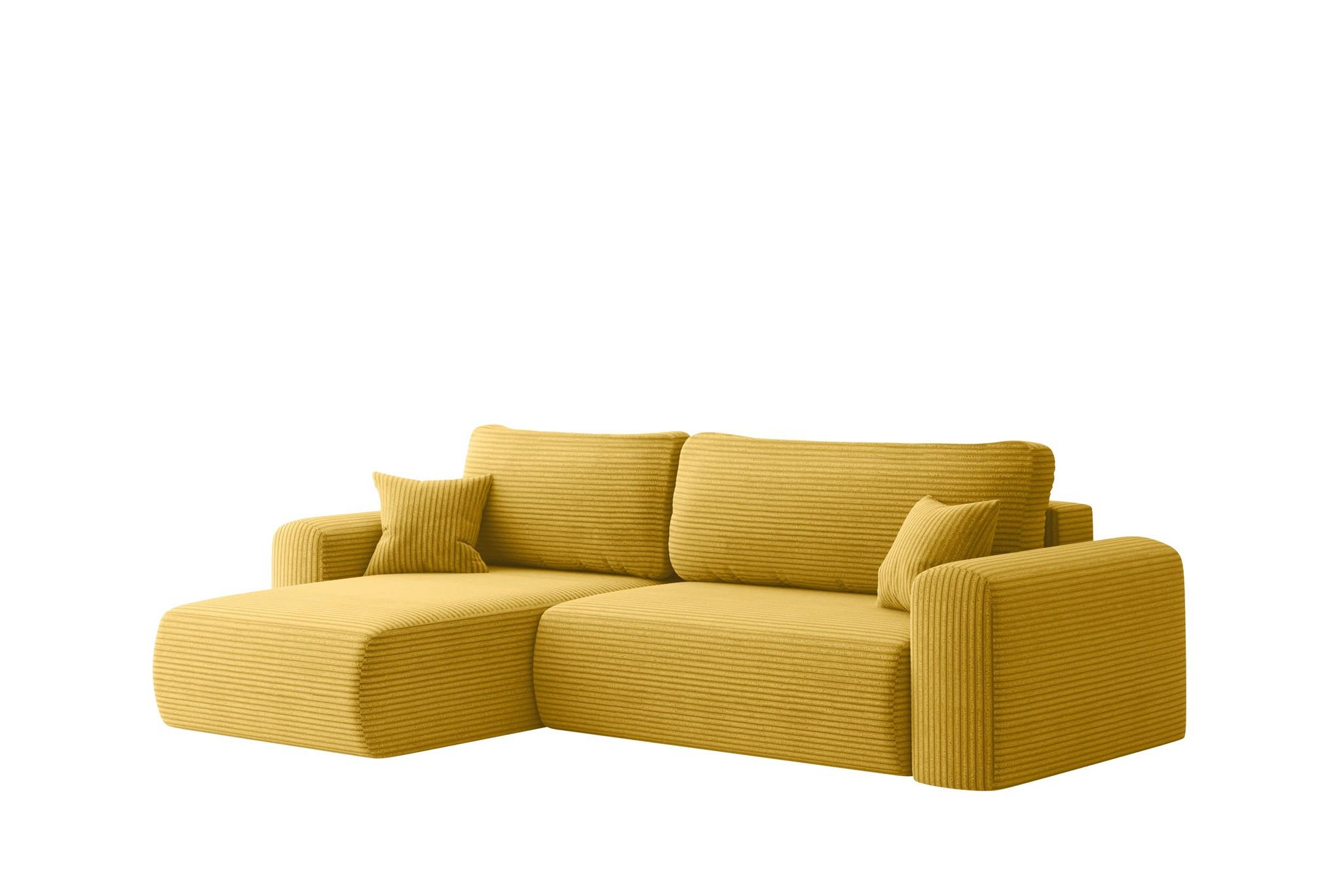 ECKSOFA Flora In Poso - Gelb, Holzwerkstoff/Textil (145/272cm) - Fun Möbel