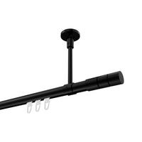 GARDINENSTANGE INNENLAUF Sonette Elanto 480 cm (geteilt in 3 x 160 cm), 1-läufig, 20 mm Ø Schwarz - Schwarz, Metall (480cm) - INTERDECO