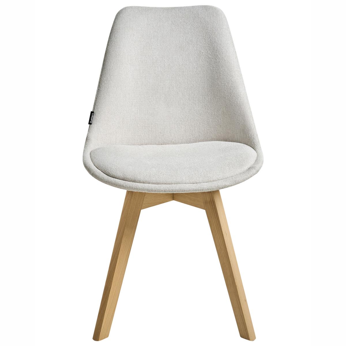 ESSZIMMERSTUHL 2er-Set Polsterbezug Weiß Dakota - Weiß, Holz/Textil (44/84/43cm) - Beliani