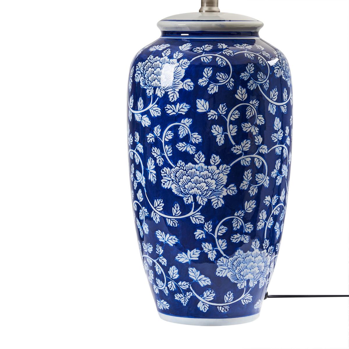 TISCHLEUCHTE Blau/Weiß Angeles - Blau/Weiß, Keramik (42/42/62cm) - Beliani