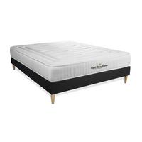 BETT Lancaster Taschenfederkern und Memory-Schaum 160 x 200 cm h3 - Kit Bettgestell Schwarz - Beige/Schwarz, Karton/Holz (160/200cm) - ROYAL PALACE BEDDING