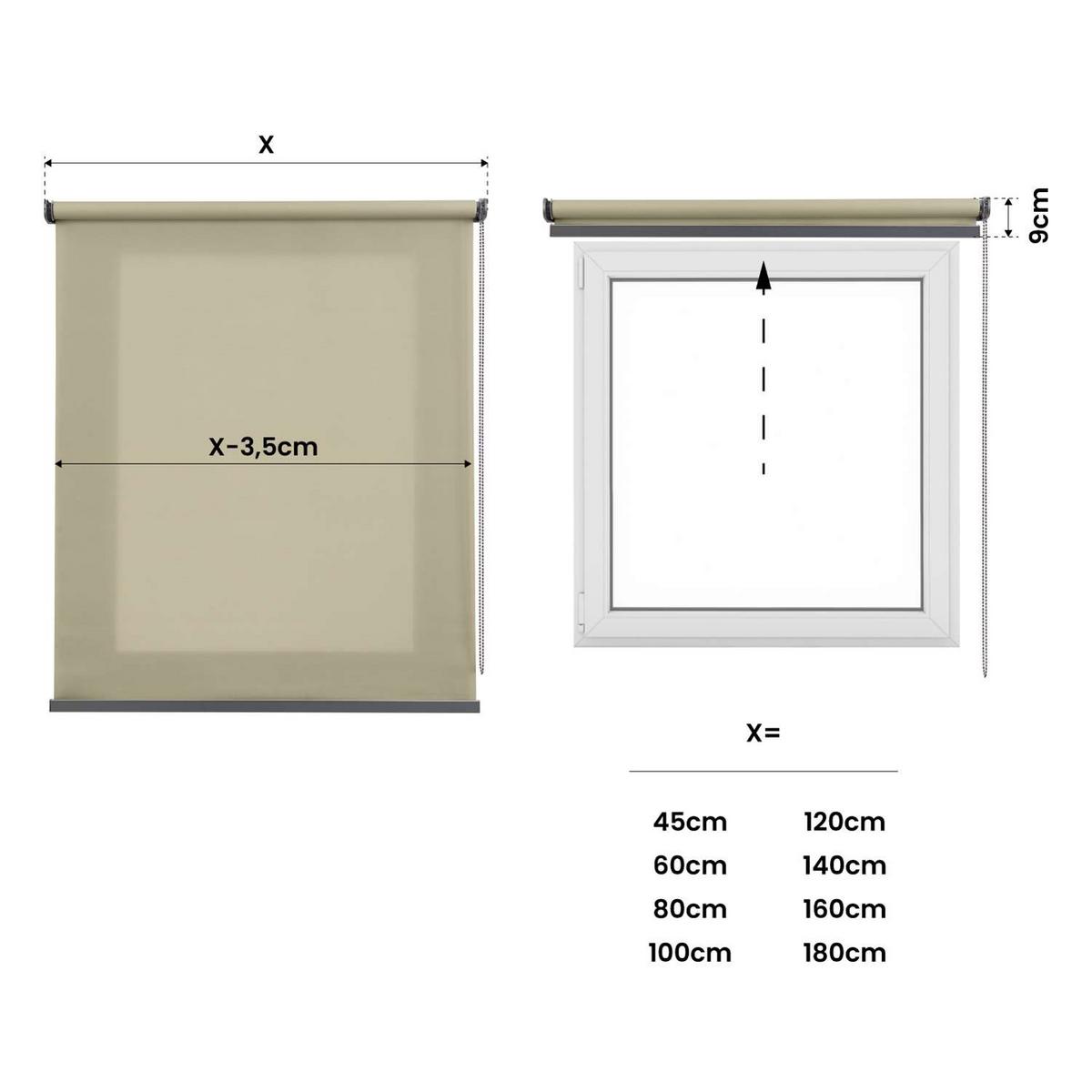 ROLLO| Stein, 160 cm x 250 cm - Grau, Kunststoff (160/250cm) - STORESDECO